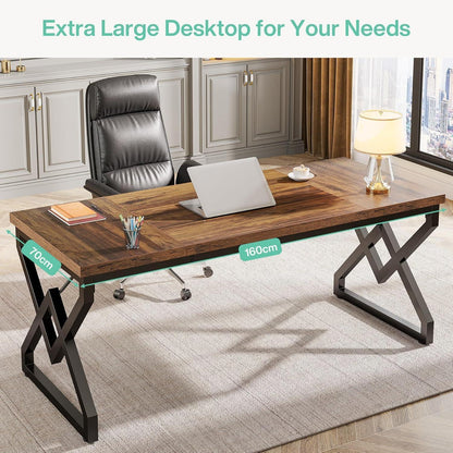 Großer Schreibtisch 160cm – Industrieller Bürotisch für Home Office