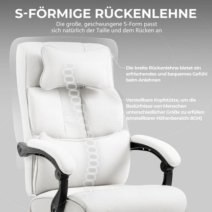 Dowinx Chefsessel Bürostuhl Ergonomisch mit Fußstütze