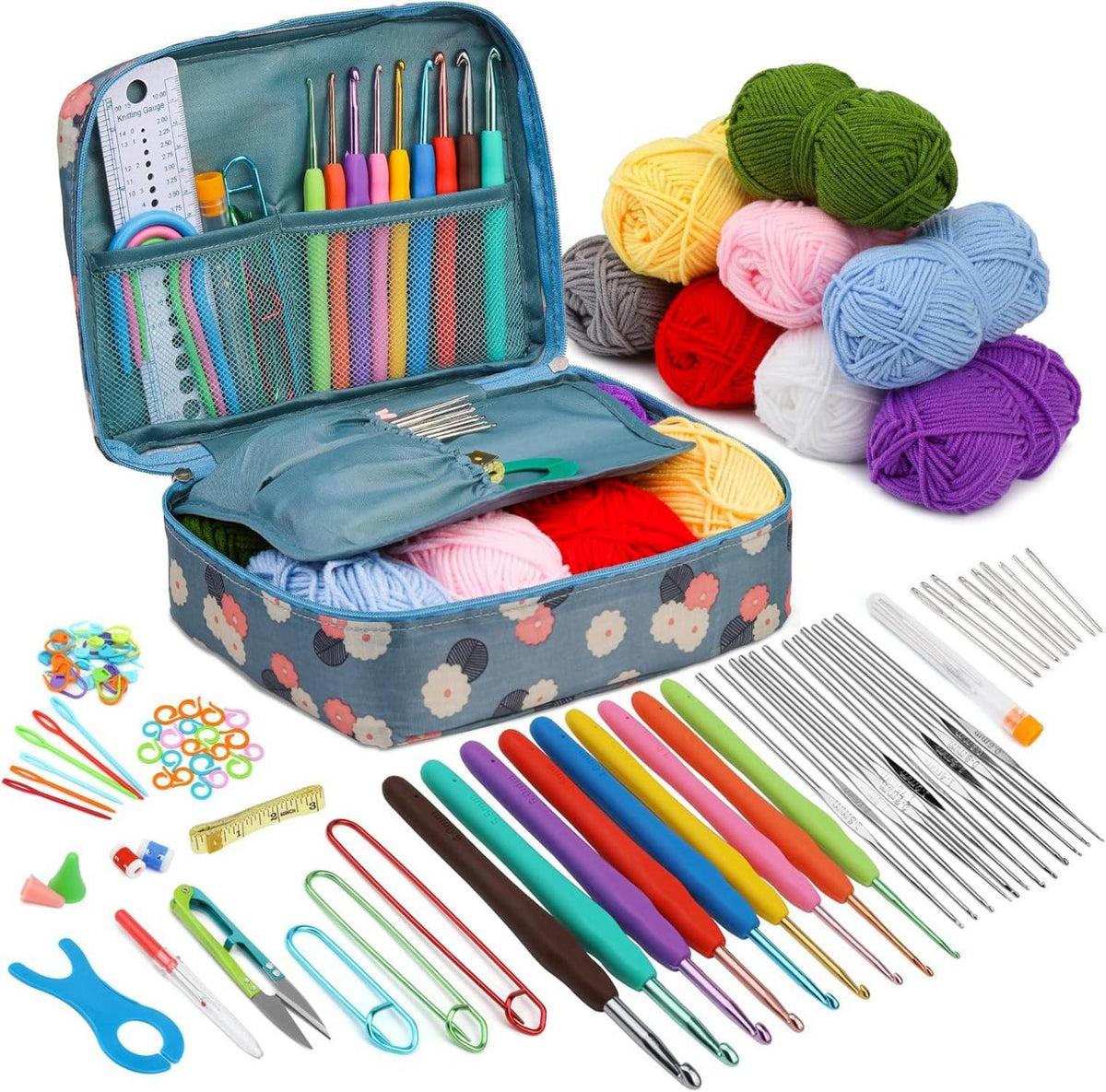 105-teiliges Ergonomisches Häkelnadel-Set für Anfänger mit