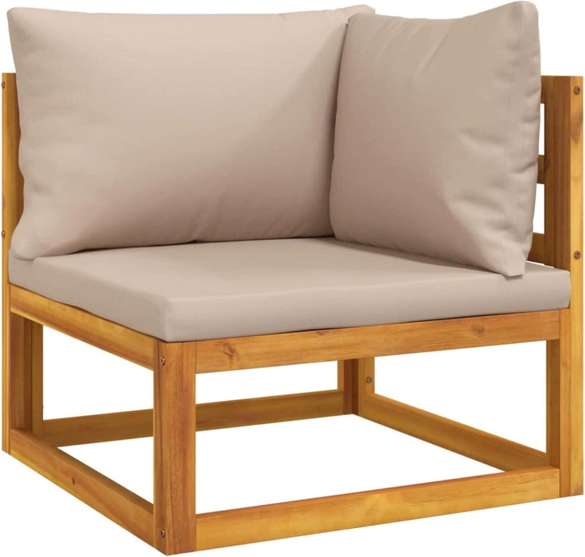 Festnight Gartenmöbel Set Holz 6-teilig Outdoor Lounge Sitzgarnitur Taupe Kissen
