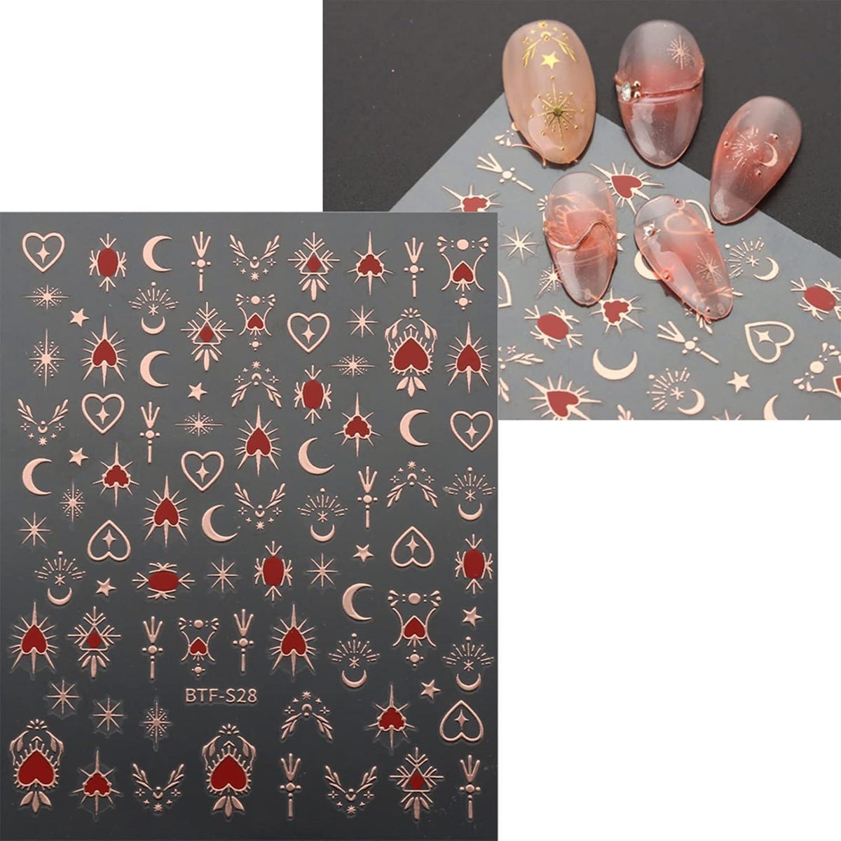 Nagelsticker Mond Sterne - 9 Blatt Nail Art Aufkleber