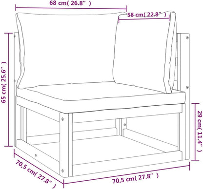 10-TLG Gartenmöbel Set Holz Lounge Sitzgarnitur Outdoor Balkon mit Kissen