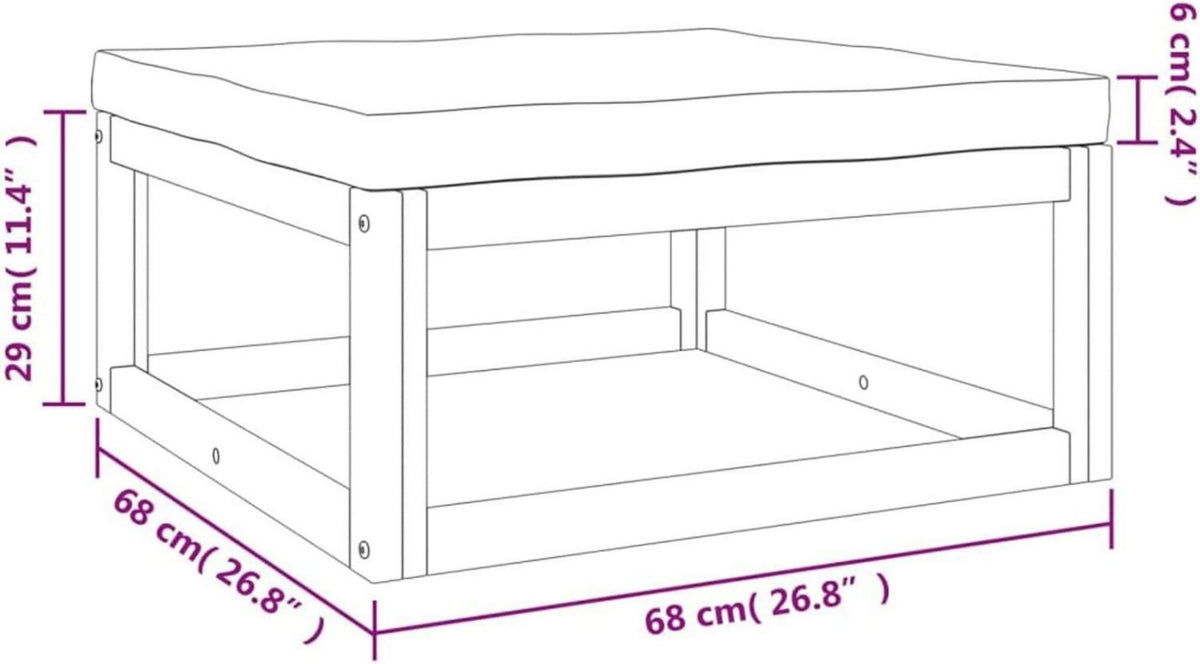 Festnight Gartenmöbel Set Holz 4-TLG Balkon Lounge Sitzgarnitur Outdoor Tisch