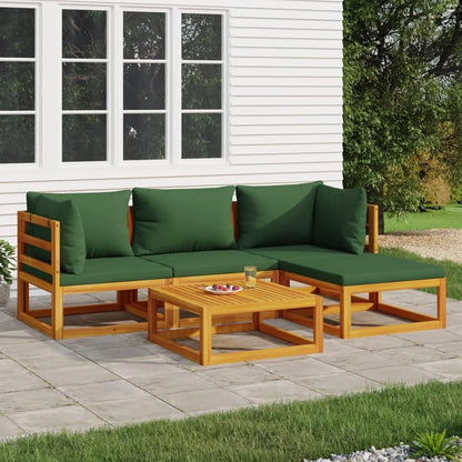 Garten Lounge Set Holz 5-tlg Balkonmöbel mit Kissen und Tisch
