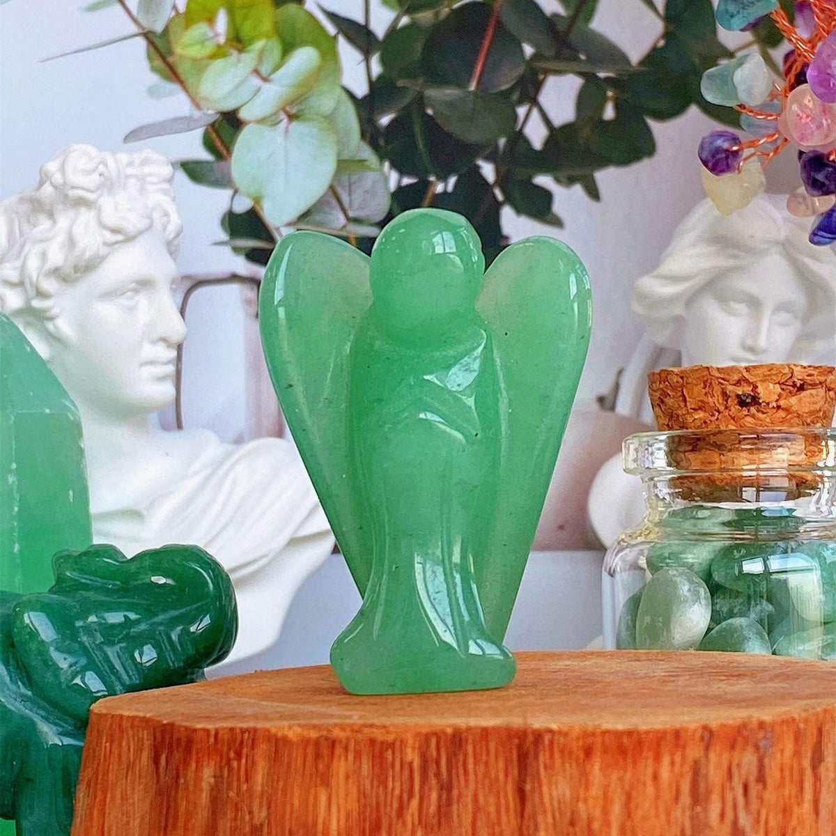 Schutzengel Figur Grün Aventurin Heilkristall Geschenk
