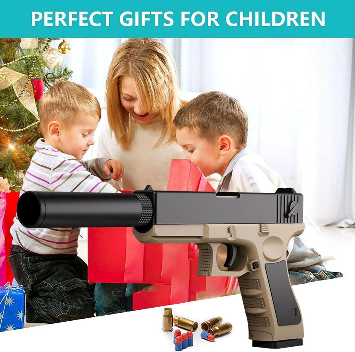 Kinder Schaumstoff-Blaster Pistole Soft Bullet Toy 12+ Jahre