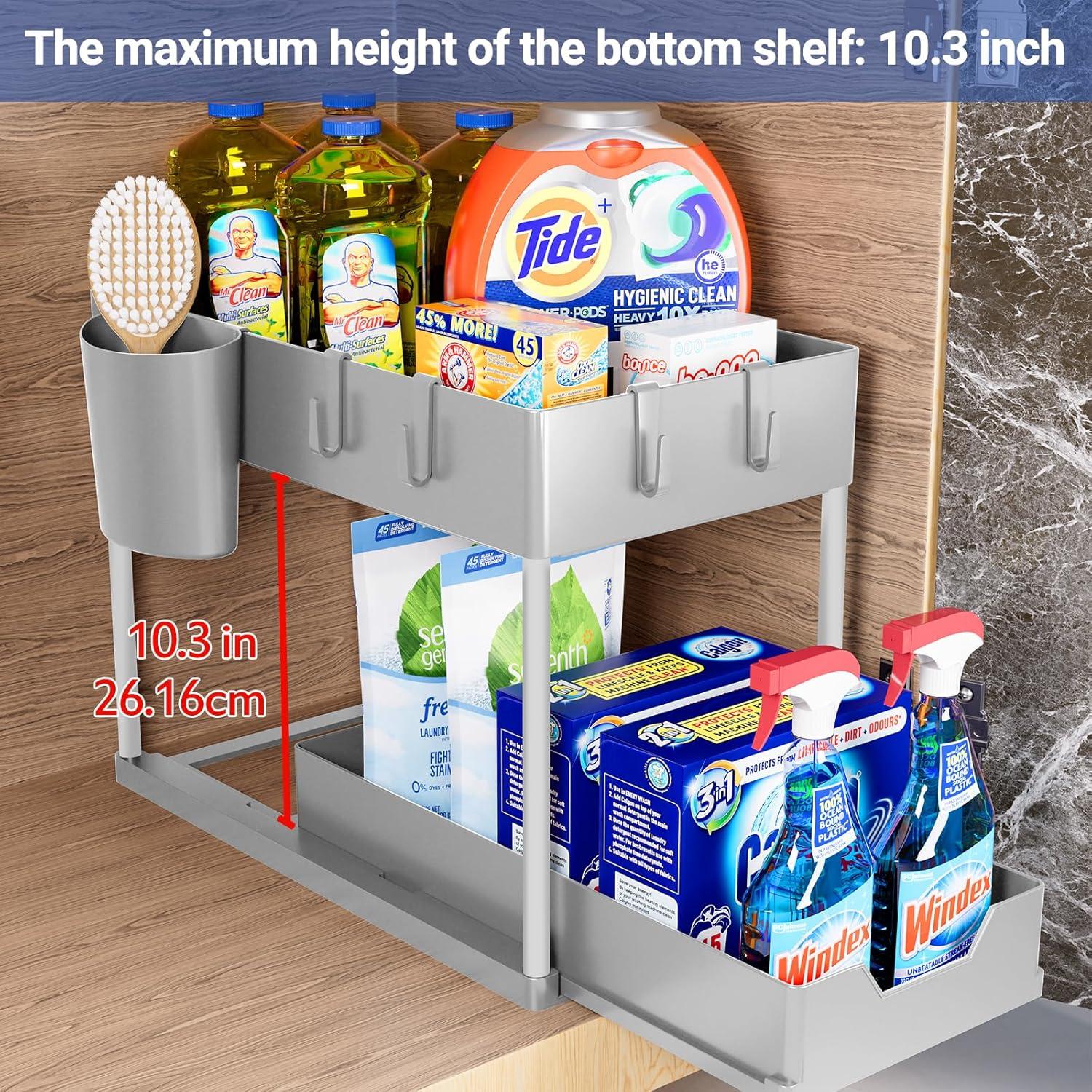 Unter Waschbecken Regal 2 Etagen Grau Organizer Standregal
