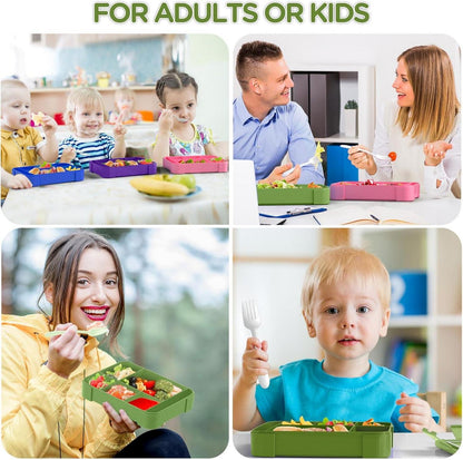 Brotdose Kinder mit Fächern 1300ml Auslaufsicher Lunchbox für Schule