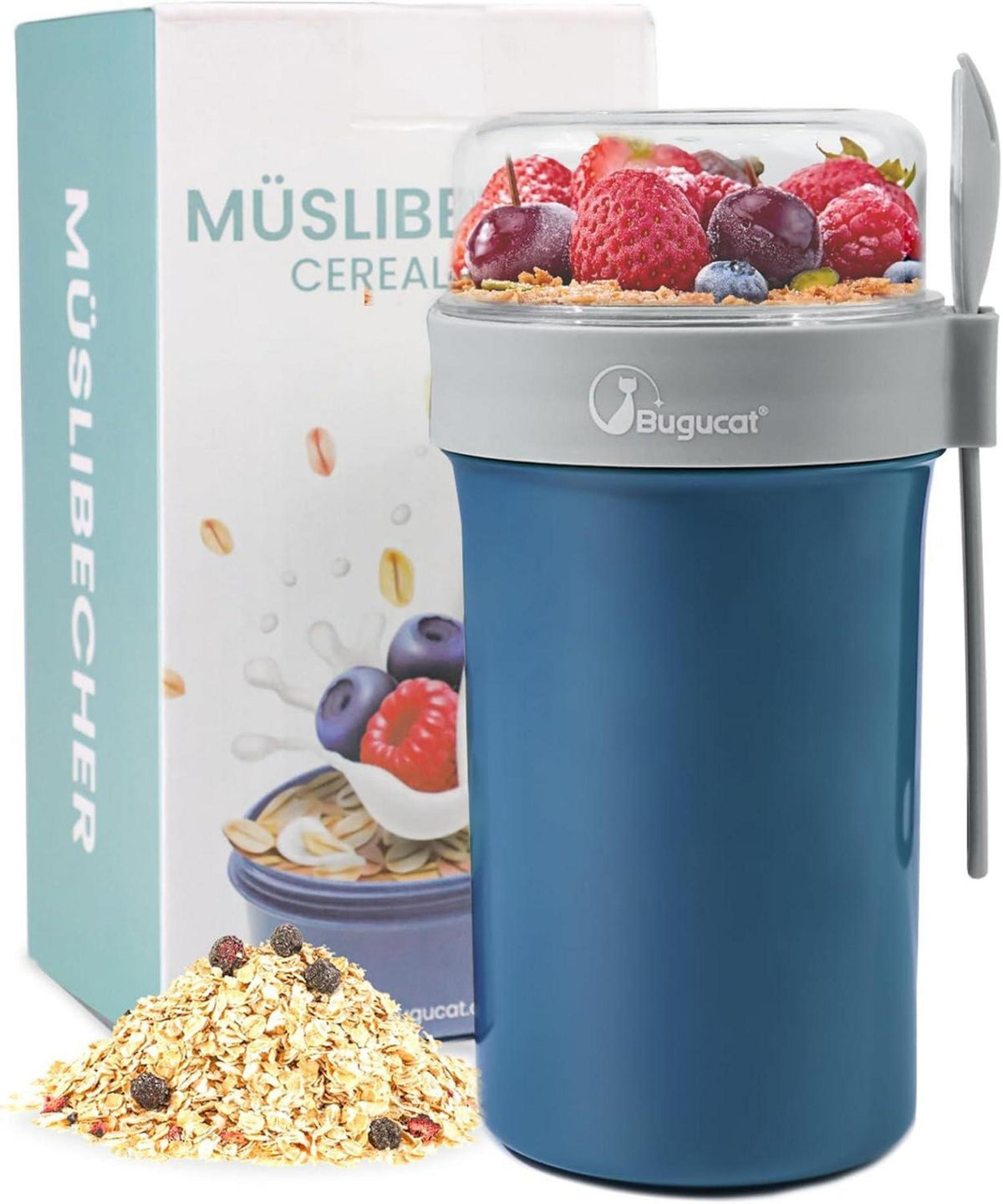 Müslibecher to Go Joghurtbecher Becher Löffel Müslix Cup