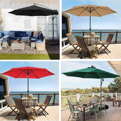 Sonnenschirm Ersatzbezug 3m Anthrazit UV Schutz 80 Windfest Terrasse