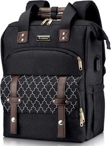 Laptop-Rucksack Damen mit USB-Anschluss 15,6 Zoll Schwarz