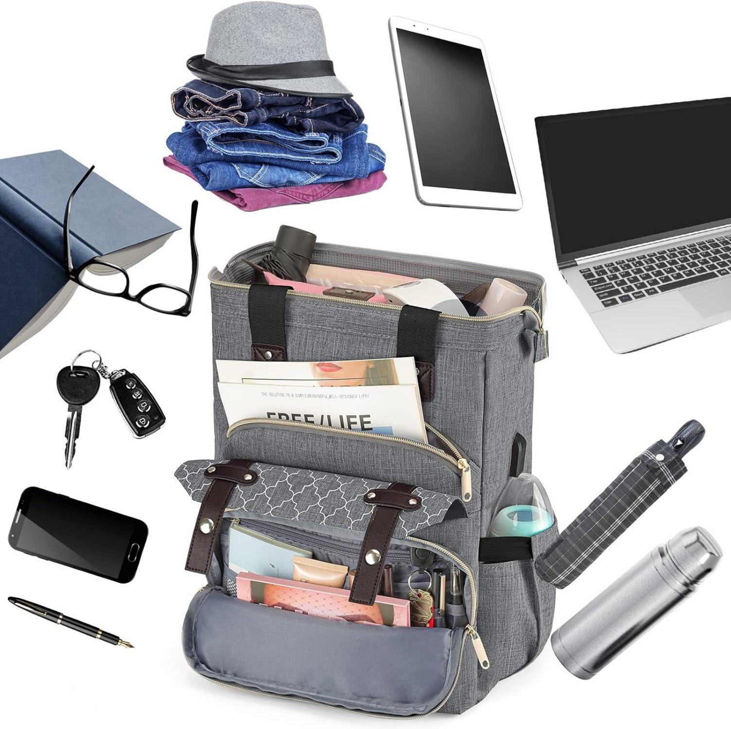 Rucksack Damen USB Ladeanschluss 17,3 Zoll Große Kapazität