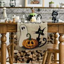 Halloween Katze Geist Tischläufer 40x240 cm Schwarz Kürbis