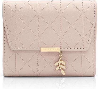 Damen Geldbörse Weiches Veganleder Mini Portemonnaie Rosa