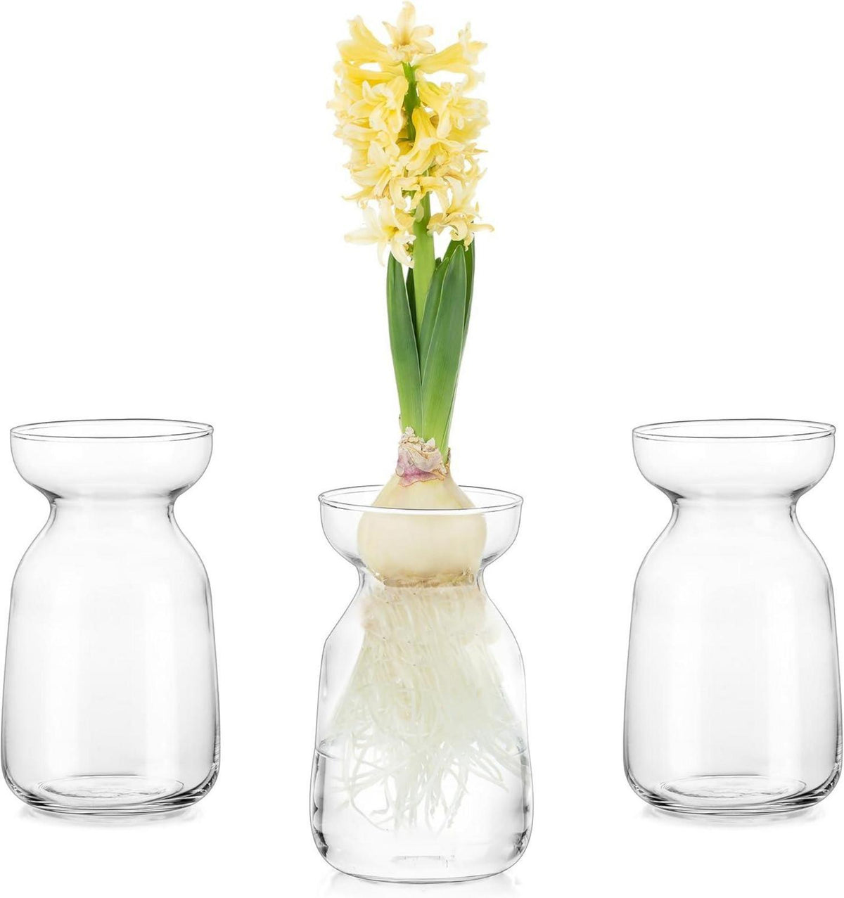 Moderne Glasseam Blumenvasen Set für Tischdeko - 3er Pack
