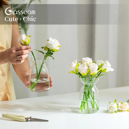 Moderne Transparente Glasvasen Set Klein für Wohnzimmer Hochzeit
