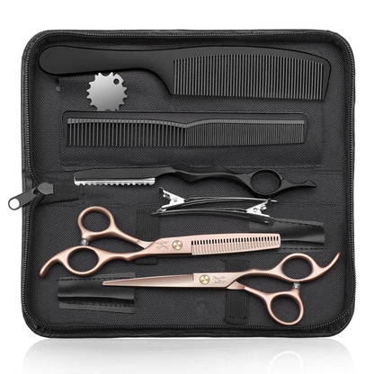 Friseurscheren Set Profi – Haarschneideschere & Effilierschere Roségold