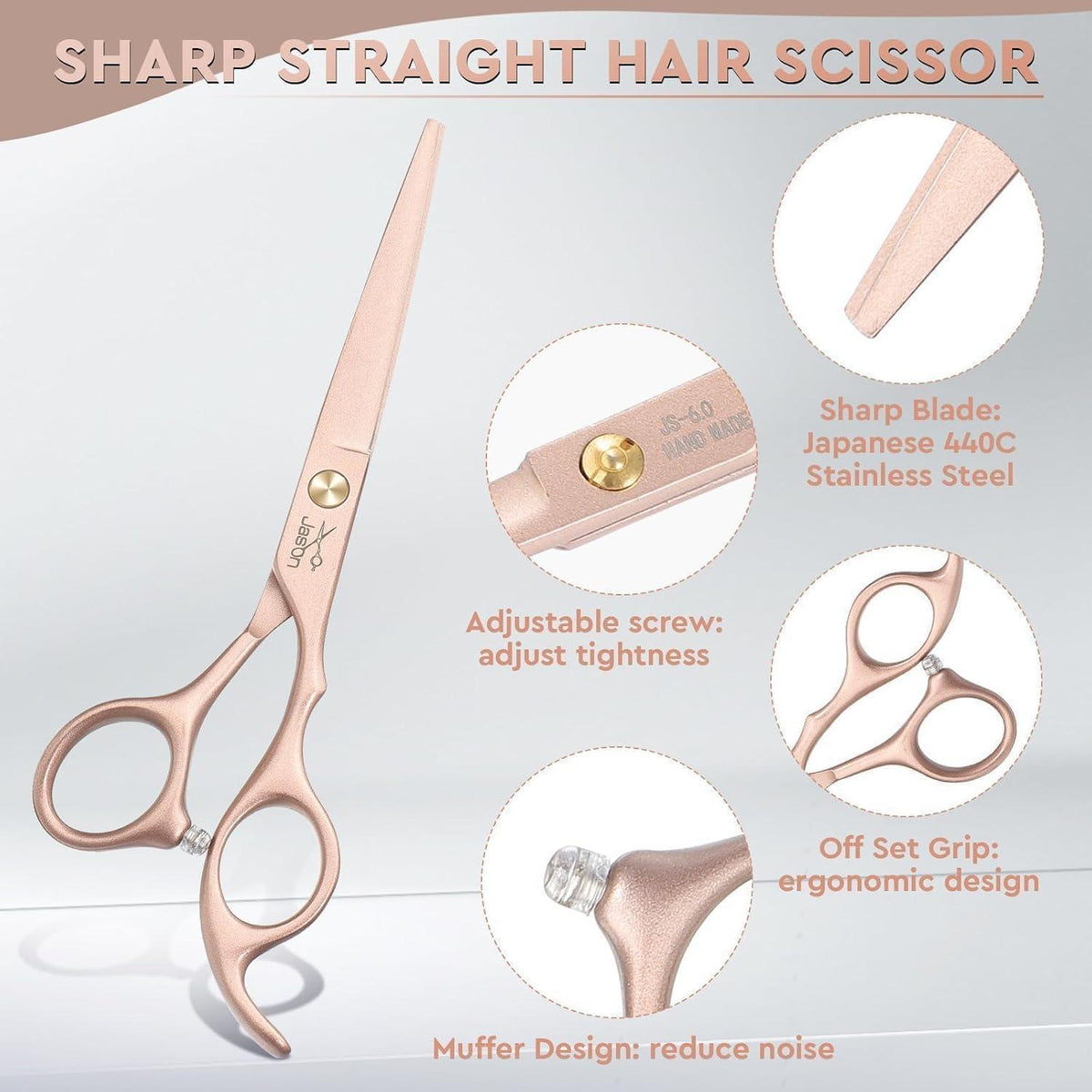 Friseurscheren Set Profi – Haarschneideschere & Effilierschere Roségold