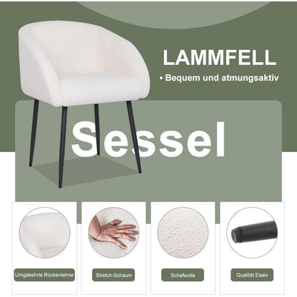 Mingone Loungesessel 2er Set – Modern & Bequem mit Lammwolle