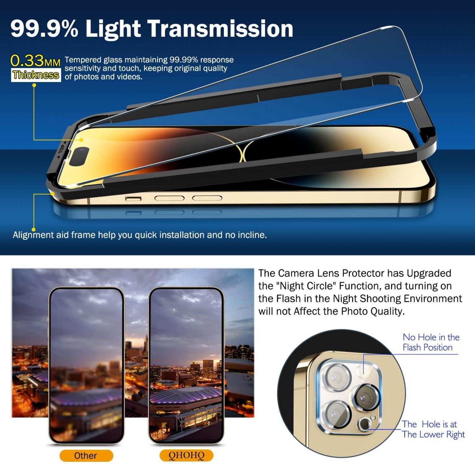 Panzer Schutz Glas & Kameraschutz für iPhone 14 Pro