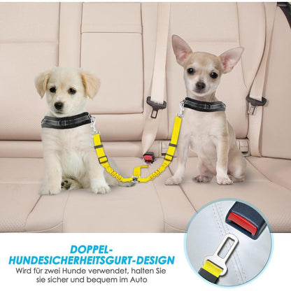 Hund Auto Anschnallgurt 2in1 verhedderungsfrei verstellbar Gelb