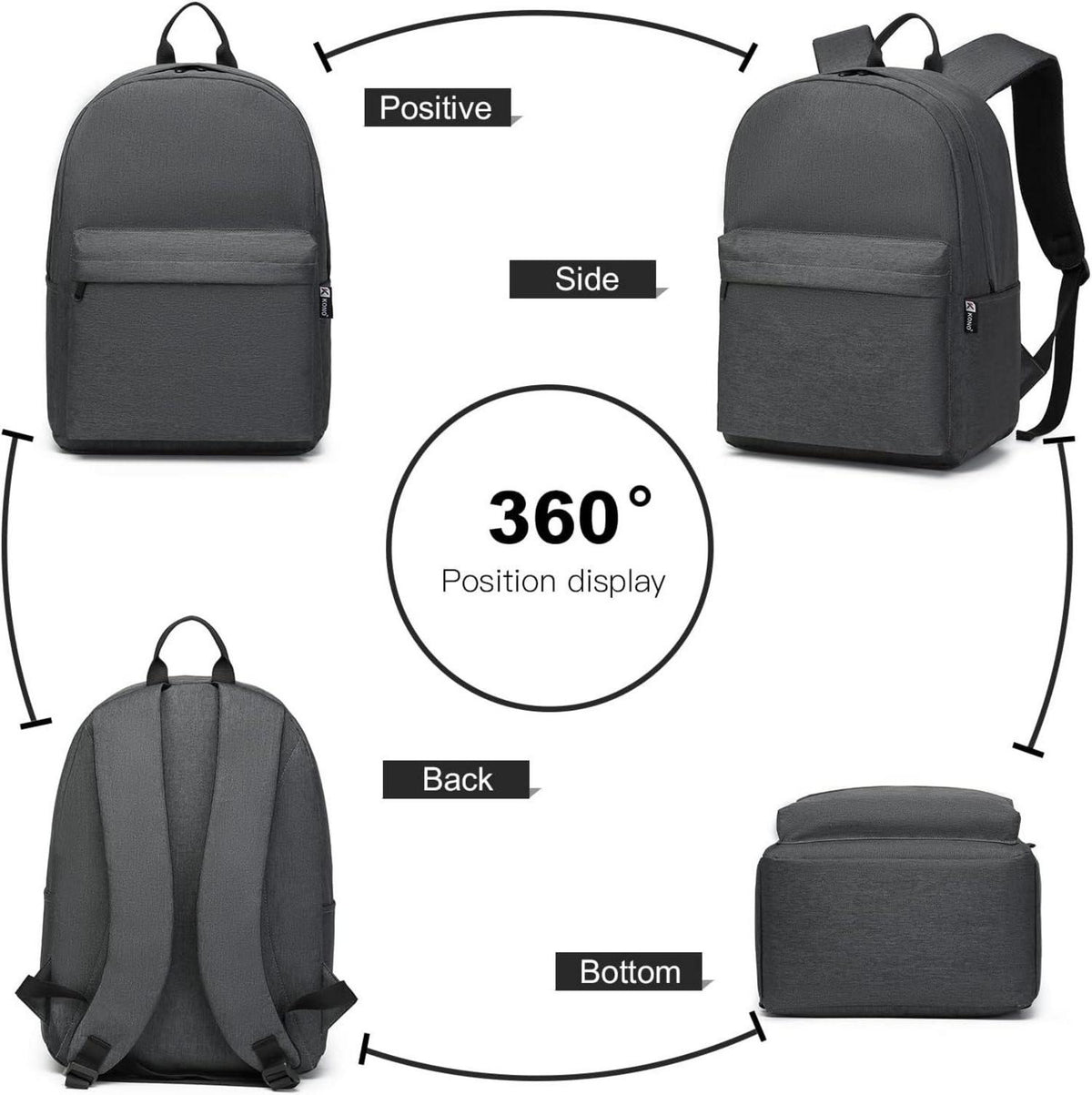 Leichter Schulrucksack wasserabweisend 15,4 Zoll Laptop
