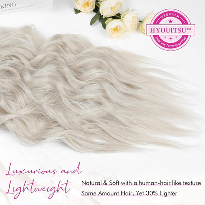 60cm Clip-in Haarverlängerung Platinblond – Lange Strandwellen