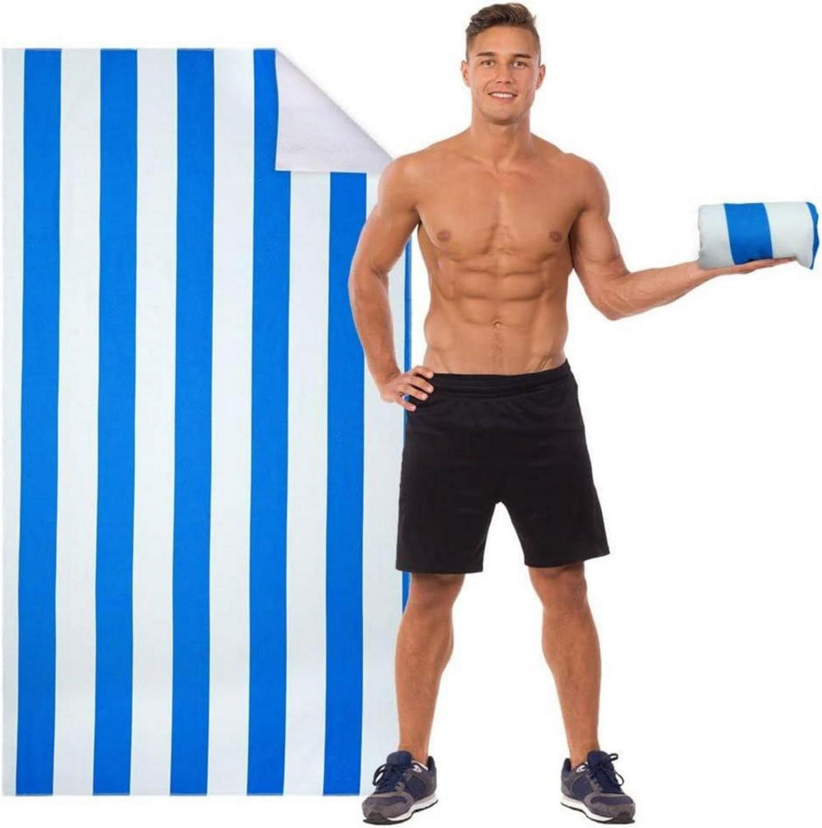 Strandtuch Mikrofaser 160x80cm Hellblau Schnell Trocknend Leicht Handtuch