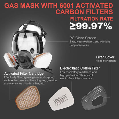 Atemschutzmaske Vollmaske Filter Set Respirator Gasmaske Gase Dämpfe