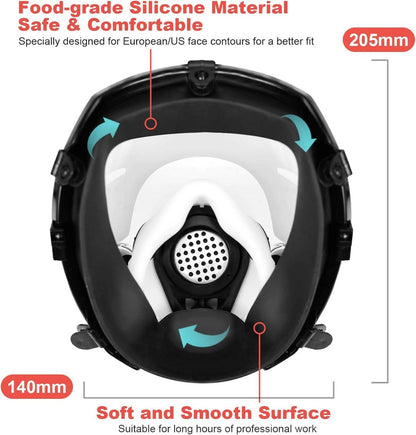 Vollmaske Atemschutz Gasmaske Set Filter Partikelmasker