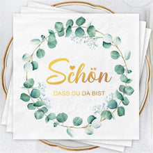 Servietten Eukalyptus Grün 80Stk 3-lagig Hochzeit Taufe