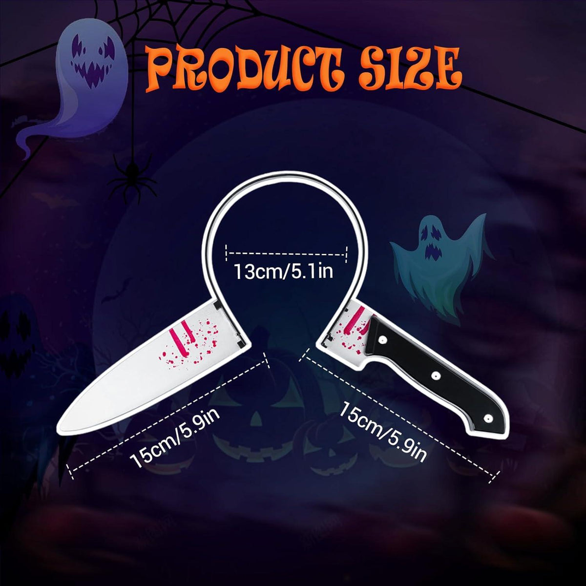 Halloween Haarreif Messer im Kopf Horror Kostüm Accessoire