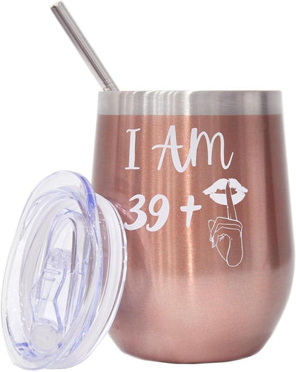 Edelstahl Weinbecher 40. Geburtstagsgeschenk Frauen 350ml 12OZ