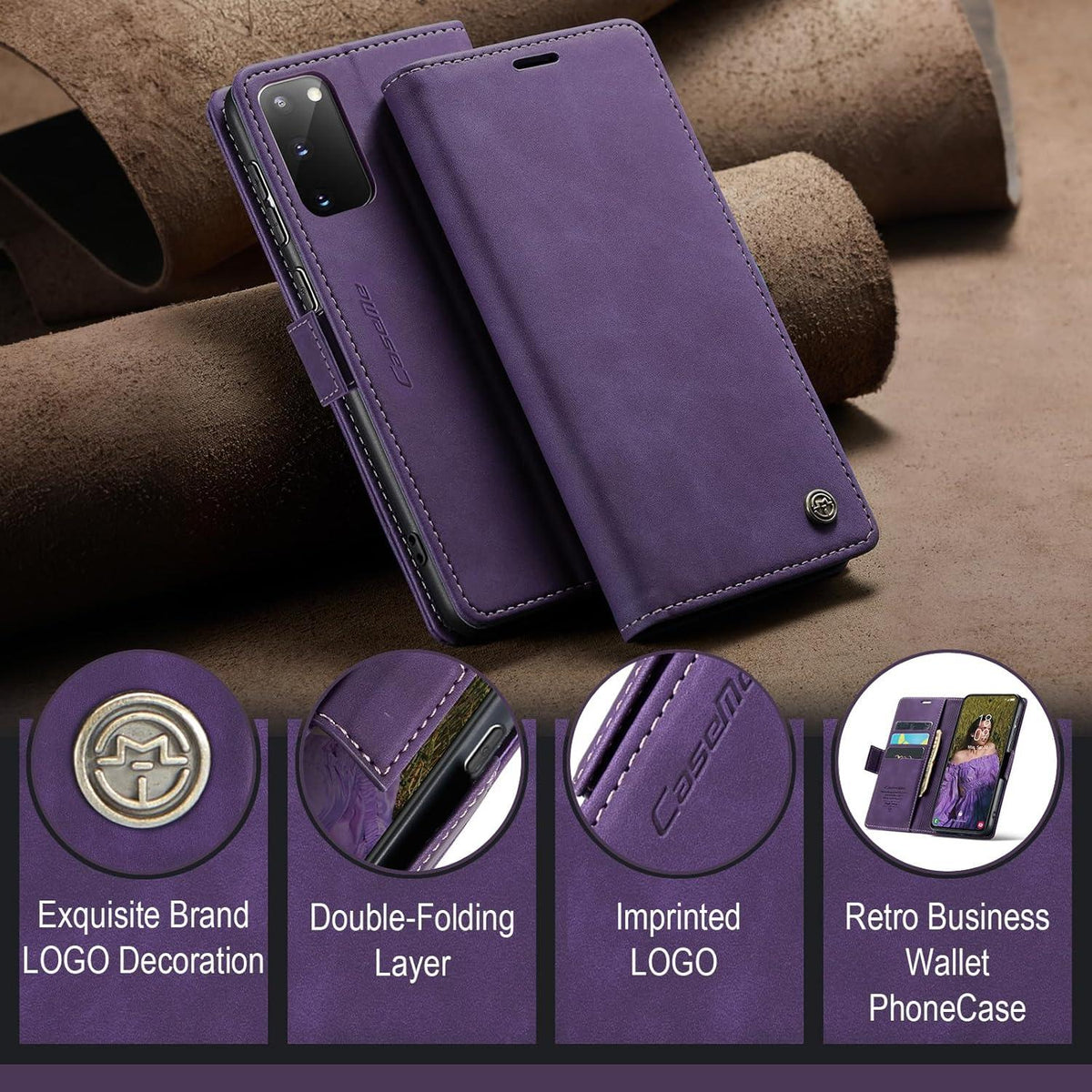Samsung Galaxy S20 Handyhülle Leder RFID Schutz Flip Case Standfunktion