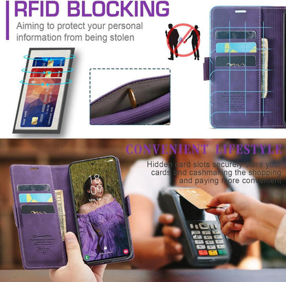 Samsung Galaxy S23 5G Hülle Lila RFID Premium Leder