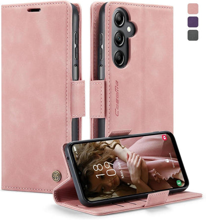 Handyhülle Samsung Galaxy A14 5G Leder Klapphülle Rosa