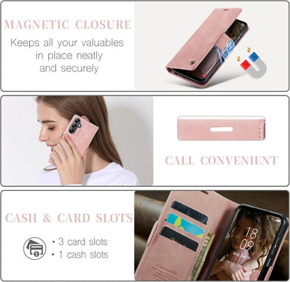 Handyhülle Samsung Galaxy A14 5G Leder Klapphülle Rosa