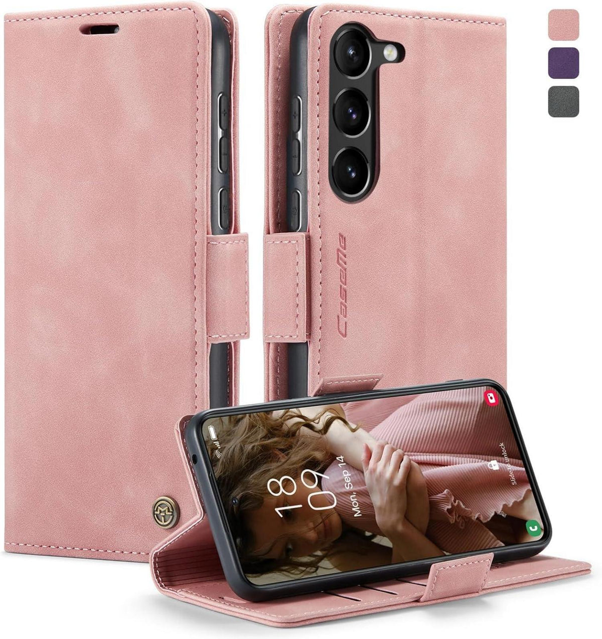 Samsung Galaxy S23 5G Handyhülle Leder RFID Standfunktion Magnetiker