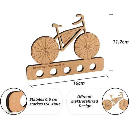 Geldgeschenk E-Bike Geburtstag Holzschild mit Ständer