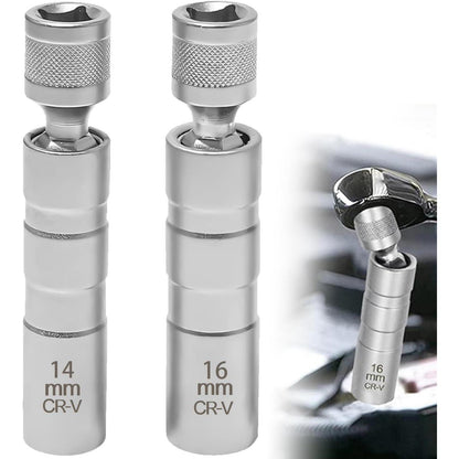 Zündkerzenschlüssel 14mm 16mm Magnet Universal Flexibel 2 Stück