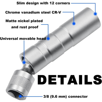 Zündkerzenschlüssel 14mm 16mm Magnet Universal Flexibel 2 Stück