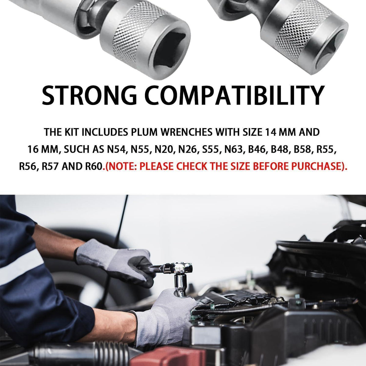 Zündkerzenschlüssel 14mm 16mm Magnet Universal Flexibel 2 Stück