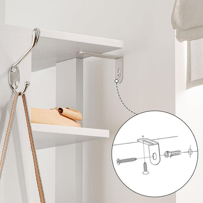 8-lagiges Schuhregal Schuhablage 50 cm Schuhschrank mit 2 Haken