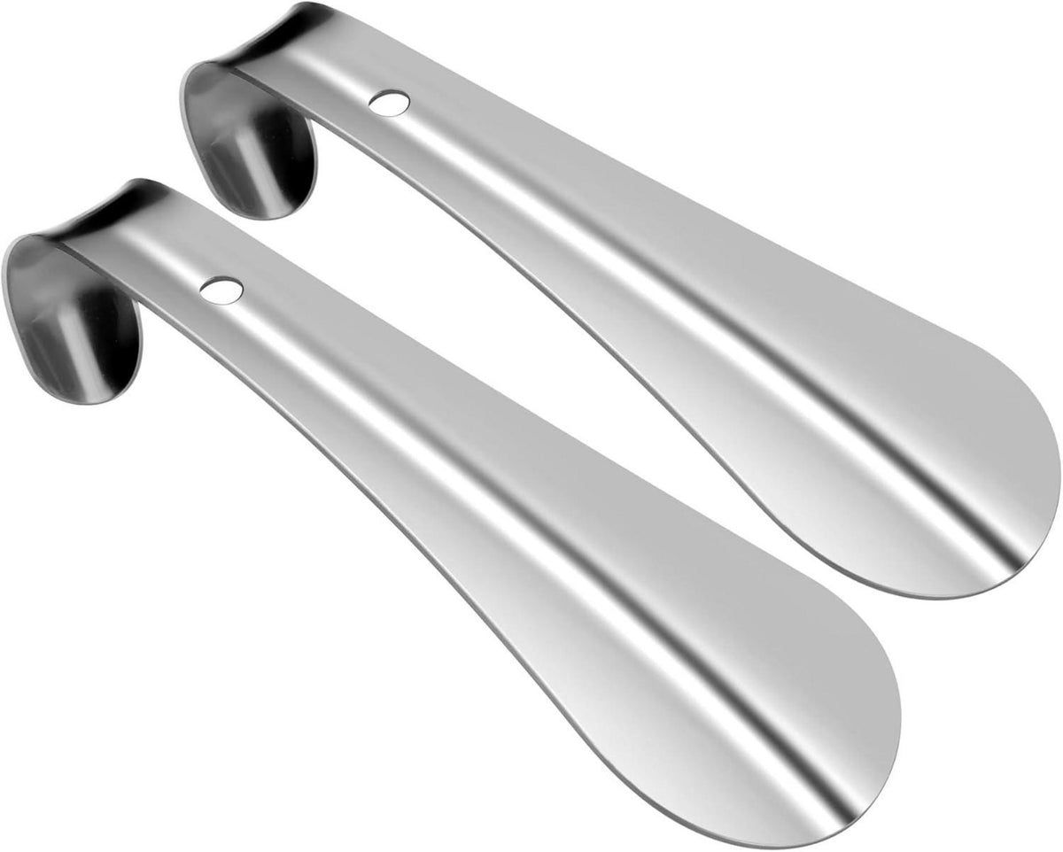 Metall Schuhlöffel 2er Set 16cm Edelstahl Shoe Horn Reise