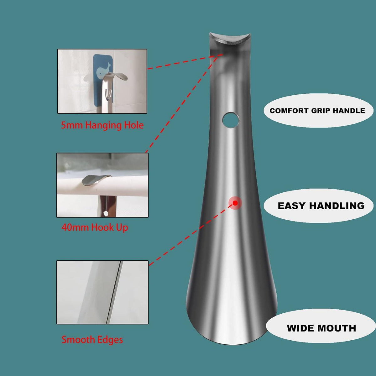 Metall Schuhlöffel 2er Set 16cm Edelstahl Shoe Horn Reise