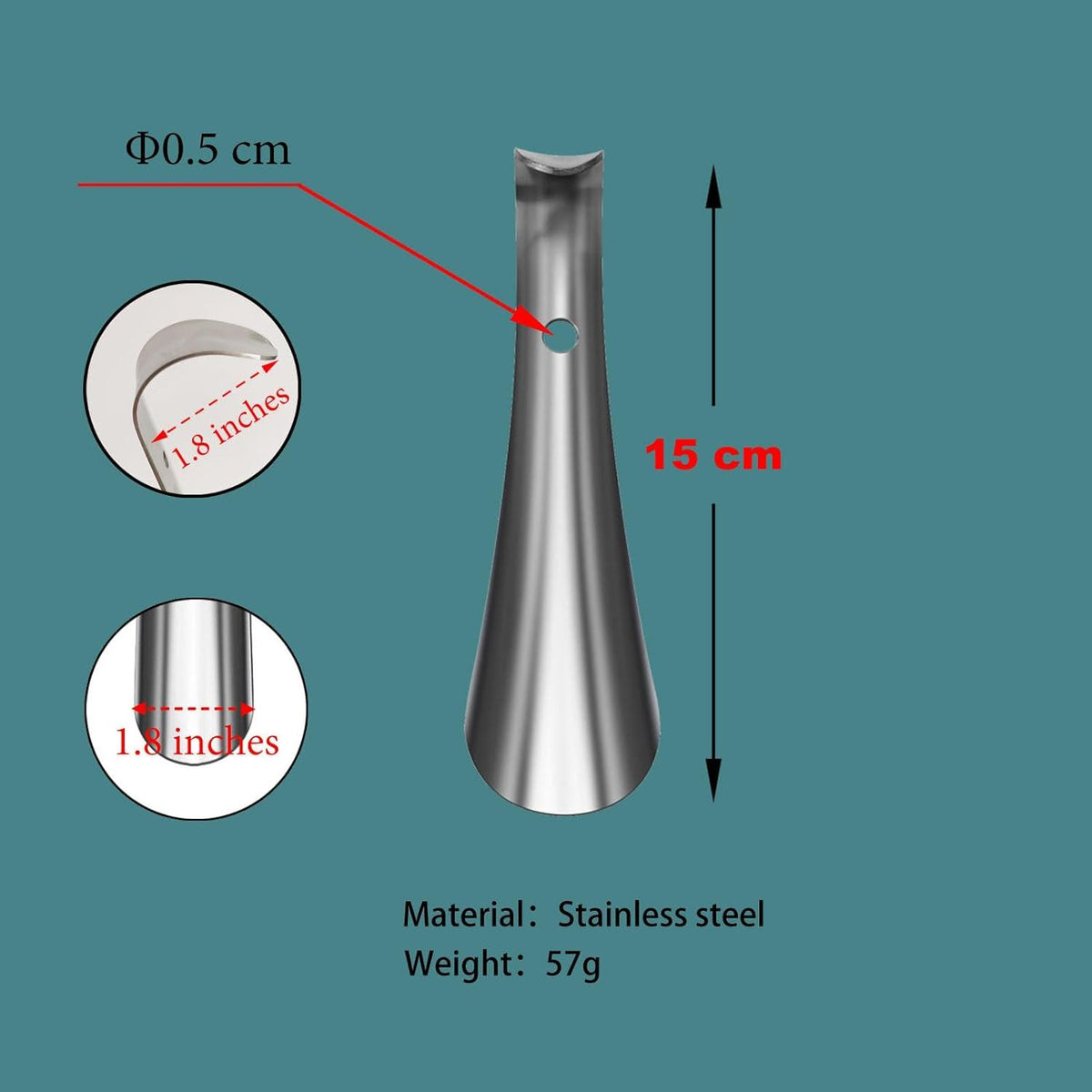2er Schuhlöffel Klein Metall 15cm Wandhalterung Reise Schuhanzieher