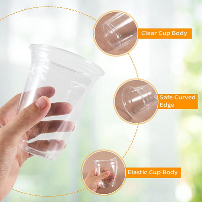 350ml Plastikbecher mit Deckel transparent, 200er Set