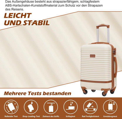 COOLIFE Koffer Trolley Handgepäck-Set 3tlg ABS Hartschalen 4 Rollen TSA-Schloss
