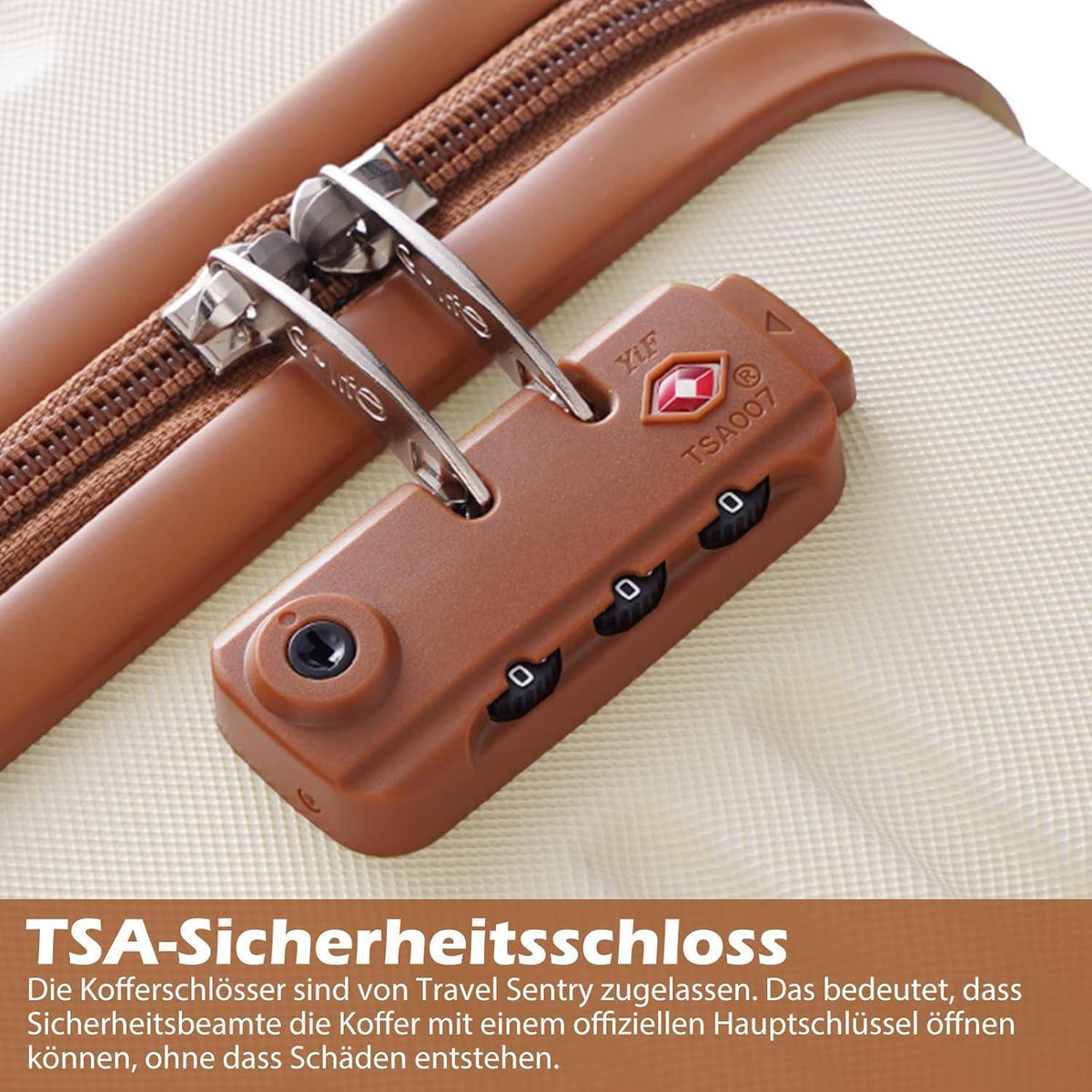 Reisekoffer Set 3tlg. mit Rucksack & Kulturbeutel, Blau/Braun
