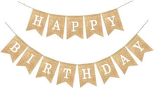 Happy Birthday Vintage Sackleinen Banner Wimpelkette DIY Deko